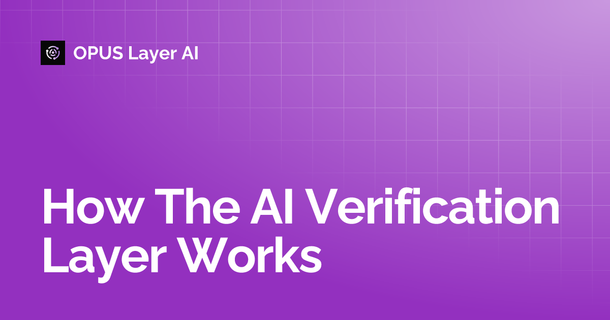 How The AI Verification Layer Works | OPUS Layer AI